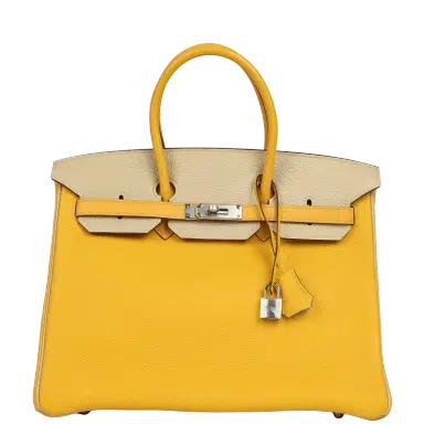 HERMÈS Hermes Special Order (HSS) Birkin 35 Soleil and Parchemin Togo Palladium Hardware | Thumbnail 1 HERMÈS Hermes Special Order (HSS) Birkin 35 Soleil and Parchemin Togo Palladium Hardware | Thumbnail 1