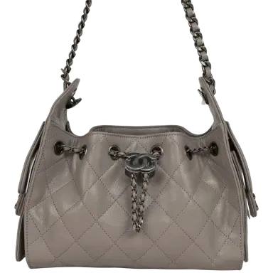 Chanel Chanel Mini 25 Hobo Bag Dark Grey Caviar Aged Ruthenium Hardware | Thumbnail 1 Chanel Chanel Mini 25 Hobo Bag Dark Grey Caviar Aged Ruthenium Hardware | Thumbnail 1