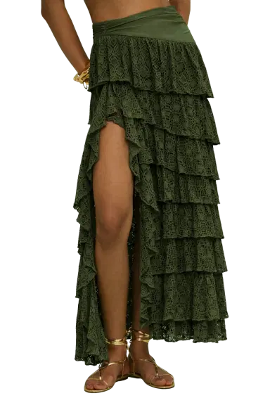PatBo SIRENA LYCRA RUFFLE MAXI SKIRT | Thumbnail 1 PatBo SIRENA LYCRA RUFFLE MAXI SKIRT | Thumbnail 1