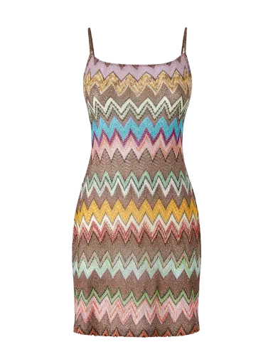 Missoni Lamé Macro Zigzag Mini Cover-Up Dress | Thumbnail 1 Missoni Lamé Macro Zigzag Mini Cover-Up Dress | Thumbnail 1