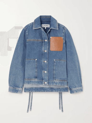 Loewe Leather-trimmed denim jacket (In-Store) | Thumbnail 1 Loewe Leather-trimmed denim jacket (In-Store) | Thumbnail 1