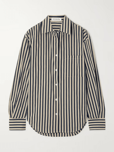 The Frankie Shop Lui Striped Cotton-Blend Poplin Shirt (In-Store) | Thumbnail 1 The Frankie Shop Lui Striped Cotton-Blend Poplin Shirt (In-Store) | Thumbnail 1