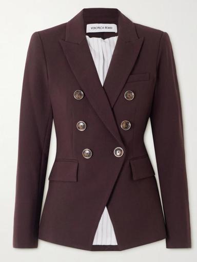 Veronica Beard Miller Dickey double-breasted woven blazer | Thumbnail 1 Veronica Beard Miller Dickey double-breasted woven blazer | Thumbnail 1