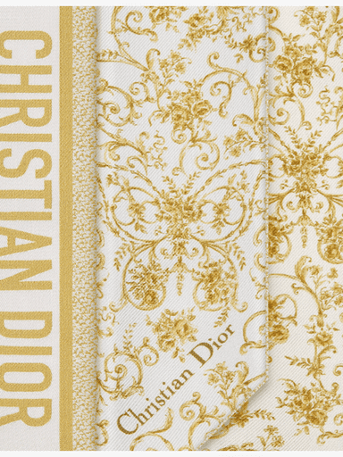 Dior White and Gold-Tone Silk Twill Dioresque Butterfly Mitzah Scarf | Thumbnail 2 Dior White and Gold-Tone Silk Twill Dioresque Butterfly Mitzah Scarf | Thumbnail 2
