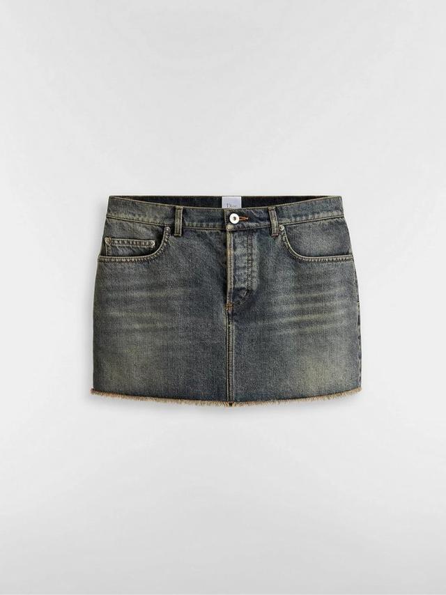 Dior Miniskirt in Blue Stonewashed Cotton Denim