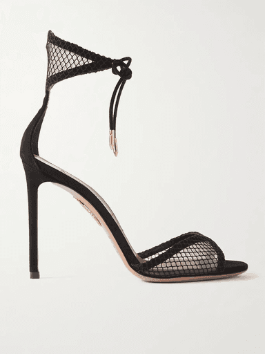 Aquazzura Wicked 105 suede-trimmed mesh sandals (In Store) | Thumbnail 1 Aquazzura Wicked 105 suede-trimmed mesh sandals (In Store) | Thumbnail 1