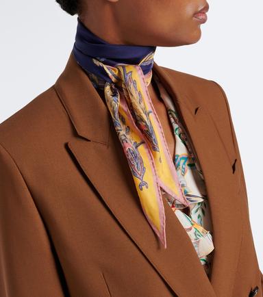Etro Printed silk twill scarf | Thumbnail 4 Etro Printed silk twill scarf | Thumbnail 4