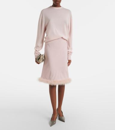 Dorothee Schumacher Soft Vibes feather-trimmed midi skirt | Thumbnail 4 Dorothee Schumacher Soft Vibes feather-trimmed midi skirt | Thumbnail 4