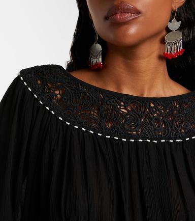 Isabel Marant Nelida guipure lace-trimmed silk blouse | Thumbnail 4 Isabel Marant Nelida guipure lace-trimmed silk blouse | Thumbnail 4