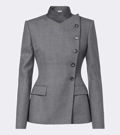 McQueen Double-breasted peplum wool blazer | Thumbnail 1 McQueen Double-breasted peplum wool blazer | Thumbnail 1