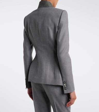 McQueen Double-breasted peplum wool blazer | Thumbnail 2 McQueen Double-breasted peplum wool blazer | Thumbnail 2