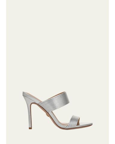 Veronica Beard Asha Metallic Dual-Band Slide Sandals | Thumbnail 1 Veronica Beard Asha Metallic Dual-Band Slide Sandals | Thumbnail 1