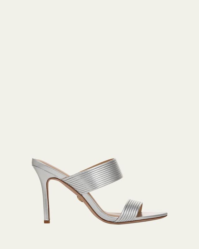 Asha Metallic Dual-Band Slide Sandals Asha Metallic Dual-Band Slide Sandals