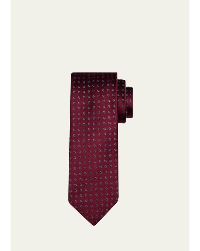 Men's Micro-Geometric Jacquard Silk Tie Men's Micro-Geometric Jacquard Silk Tie