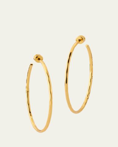 NEST Jewelry Thin Hammered 22k Gold-Plated Hoop Earrings | Thumbnail 3 NEST Jewelry Thin Hammered 22k Gold-Plated Hoop Earrings | Thumbnail 3