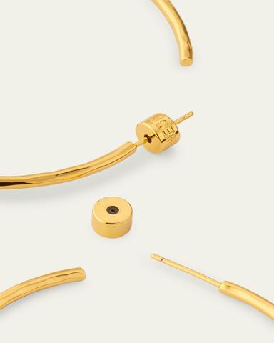NEST Jewelry Thin Hammered 22k Gold-Plated Hoop Earrings | Thumbnail 4 NEST Jewelry Thin Hammered 22k Gold-Plated Hoop Earrings | Thumbnail 4