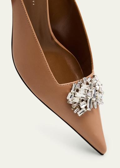 Giuseppe Zanotti Leather Crystal Ornament Slingback Pumps | Thumbnail 5 Giuseppe Zanotti Leather Crystal Ornament Slingback Pumps | Thumbnail 5