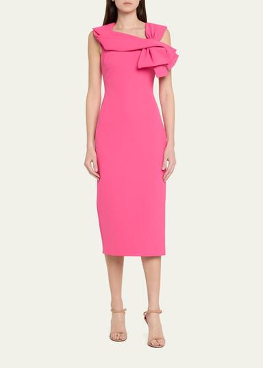 Badgley Mischka Bow-Front Midi Sheath Dress | Thumbnail 2 Badgley Mischka Bow-Front Midi Sheath Dress | Thumbnail 2