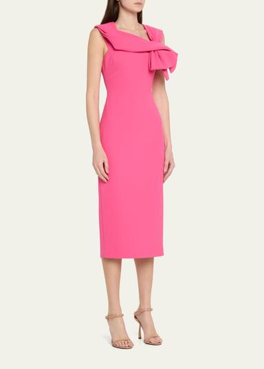 Badgley Mischka Bow-Front Midi Sheath Dress | Thumbnail 4 Badgley Mischka Bow-Front Midi Sheath Dress | Thumbnail 4