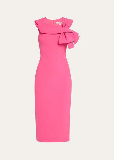 Badgley Mischka Bow-Front Midi Sheath Dress | Thumbnail 1 Badgley Mischka Bow-Front Midi Sheath Dress | Thumbnail 1