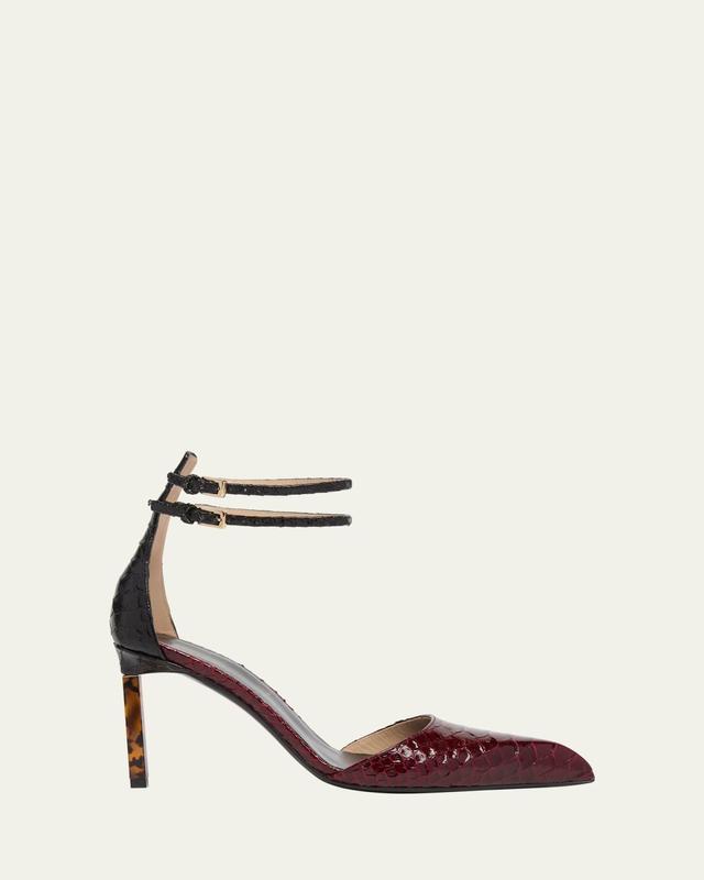 Python-Effect Stiletto T-Strap Pumps Python-Effect Stiletto T-Strap Pumps