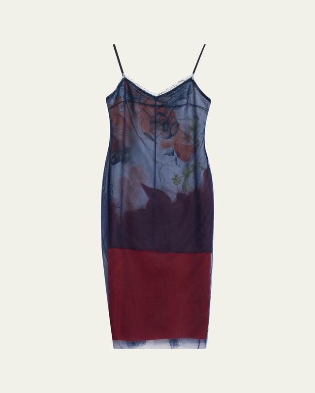 Shadow Floral Layered Midi Dress Shadow Floral Layered Midi Dress
