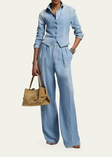 Ralph Lauren Collection Cotton Denim Relaxed Trousers | Thumbnail 2 Ralph Lauren Collection Cotton Denim Relaxed Trousers | Thumbnail 2