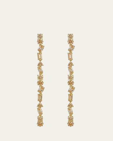 Nickho Rey Julie 14K Gold Vermeil Cubic Zirconia Large Linear Earrings | Thumbnail 1 Nickho Rey Julie 14K Gold Vermeil Cubic Zirconia Large Linear Earrings | Thumbnail 1