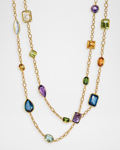 Verdura 18K Yellow Gold Confetti Necklace with Mixed Gems | Thumbnail 1 Verdura 18K Yellow Gold Confetti Necklace with Mixed Gems | Thumbnail 1