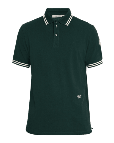 Moncler Men 's Striped Cotton Pique Polo Shirt | Thumbnail 5 Moncler Men 's Striped Cotton Pique Polo Shirt | Thumbnail 5