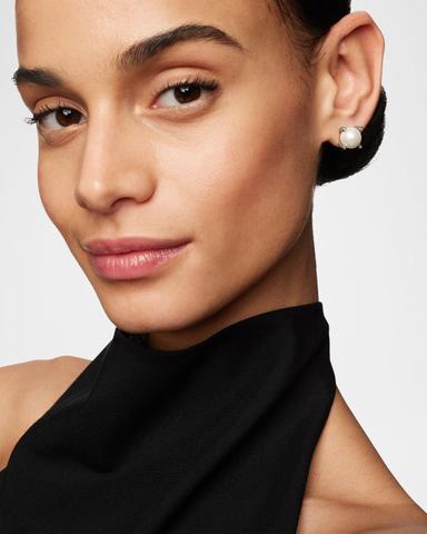 David Yurman Cable Collectibles Pearl Earrings with Diamonds and Silver, 9.5mm | Thumbnail 5 David Yurman Cable Collectibles Pearl Earrings with Diamonds and Silver, 9.5mm | Thumbnail 5