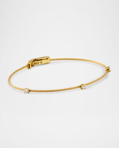 Paul Morelli 18K Yellow Gold 3 Diamond Rope Bracelet | Thumbnail 2 Paul Morelli 18K Yellow Gold 3 Diamond Rope Bracelet | Thumbnail 2