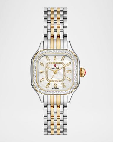 MICHELE Meggie Diamond Bezel and Mother-of-Pearl Watch, Two-Tone | Thumbnail 1 MICHELE Meggie Diamond Bezel and Mother-of-Pearl Watch, Two-Tone | Thumbnail 1