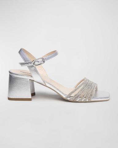 NeroGiardini Metallic Bling Ankle-Strap Sandals | Thumbnail 1 NeroGiardini Metallic Bling Ankle-Strap Sandals | Thumbnail 1