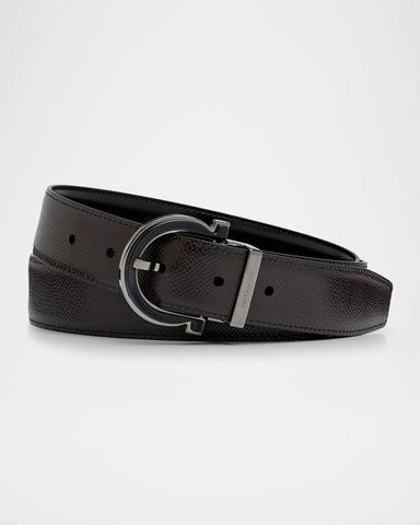 Ferragamo Men 's Reversible Gancio-Buckle Leather Belt | Thumbnail 2 Ferragamo Men 's Reversible Gancio-Buckle Leather Belt | Thumbnail 2