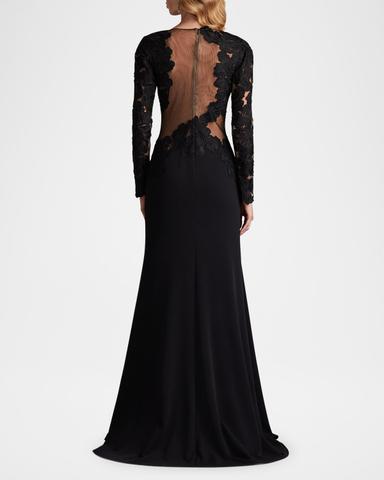 Tadashi Shoji Embroidered Floral Illusion Gown | Thumbnail 3 Tadashi Shoji Embroidered Floral Illusion Gown | Thumbnail 3