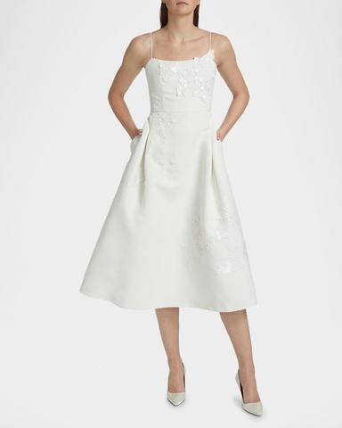 SACHIN BABI Audra Flower-Appliqué Fit-&-Flare Midi Dress | Thumbnail 4 SACHIN BABI Audra Flower-Appliqué Fit-&-Flare Midi Dress | Thumbnail 4