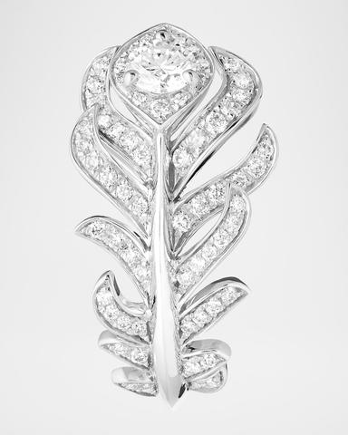 Boucheron Plume de Paon 18K White Gold Ring with Diamonds, Size EU 54 | Thumbnail 3 Boucheron Plume de Paon 18K White Gold Ring with Diamonds, Size EU 54 | Thumbnail 3
