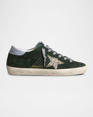 Golden Goose Super-Star Suede Glitter Low-Top Sneakers | Thumbnail 1 Golden Goose Super-Star Suede Glitter Low-Top Sneakers | Thumbnail 1