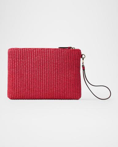 Jimmy Choo Riviera Capsule Raffia Flat Pouch Bag | Thumbnail 3 Jimmy Choo Riviera Capsule Raffia Flat Pouch Bag | Thumbnail 3