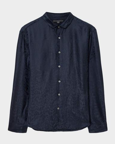 John Varvatos Men's Orchard Jacquard Silk-Blend Slim Sport Shirt | Thumbnail 1 John Varvatos Men's Orchard Jacquard Silk-Blend Slim Sport Shirt | Thumbnail 1