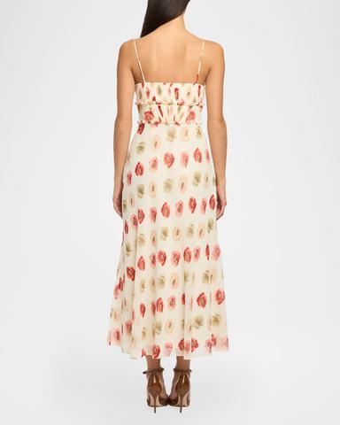 Cinq à Sept Floating Poppies Ruffle-Trim Sleeveless Midi Dress | Thumbnail 2 Cinq à Sept Floating Poppies Ruffle-Trim Sleeveless Midi Dress | Thumbnail 2