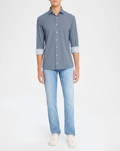 Eton Men 's Stretch Jersey Geometric Sport Shirt | Thumbnail 2 Eton Men 's Stretch Jersey Geometric Sport Shirt | Thumbnail 2