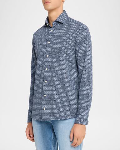 Eton Men 's Stretch Jersey Geometric Sport Shirt | Thumbnail 4 Eton Men 's Stretch Jersey Geometric Sport Shirt | Thumbnail 4