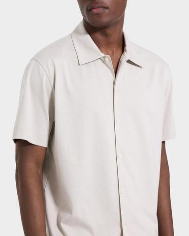 Theory Men 's Cotton Tonal Stripe Short-Sleeve Shirt | Thumbnail 4 Theory Men 's Cotton Tonal Stripe Short-Sleeve Shirt | Thumbnail 4