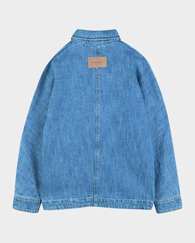 Givenchy Boy 's Logo-Embroidered Cotton Denim Overshirt, Size 4-6 | Thumbnail 1 Givenchy Boy 's Logo-Embroidered Cotton Denim Overshirt, Size 4-6 | Thumbnail 1