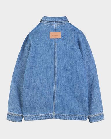 Givenchy Boy 's Logo-Embroidered Cotton Denim Overshirt, Size -14 | Thumbnail 2 Givenchy Boy 's Logo-Embroidered Cotton Denim Overshirt, Size -14 | Thumbnail 2