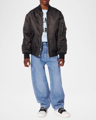 Givenchy Boy 's Barrel-Leg Cotton Denim Jeans, Size 8- | Thumbnail 3 Givenchy Boy 's Barrel-Leg Cotton Denim Jeans, Size 8- | Thumbnail 3