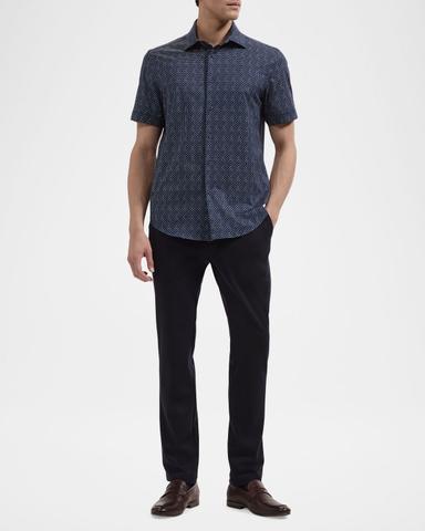 Bugatchi Men 's Geometric Stretch-Cotton Shirt | Thumbnail 2 Bugatchi Men 's Geometric Stretch-Cotton Shirt | Thumbnail 2