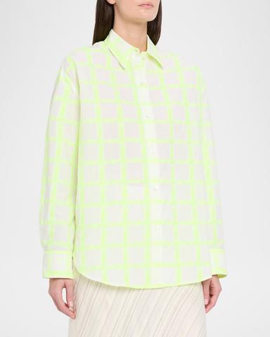CISSA Windowpane Plaid Oversized Button-Front Shirt | Thumbnail 4 CISSA Windowpane Plaid Oversized Button-Front Shirt | Thumbnail 4